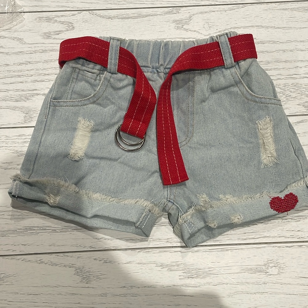 Denim Heart Shorts